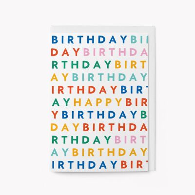 Happy Birthday Typography - Greeting card