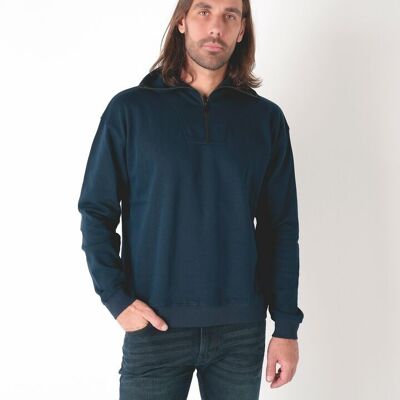 8260 Felpa con zip e collo da camionista