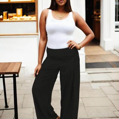 Pantalon droit Kimago en rayonne grandes tailles