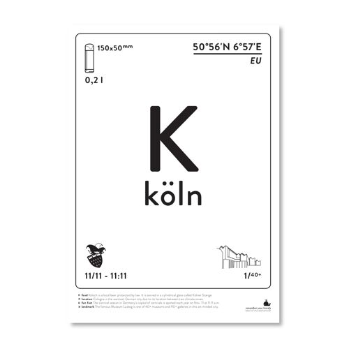 Köln - black & white A3