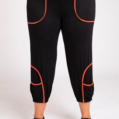 Plus size orange ribbed pants (B88)