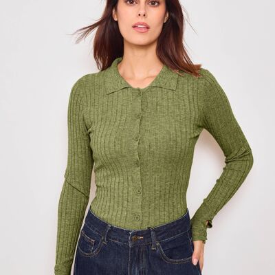 Cardigan à col classique et boutons