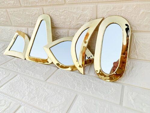 Set of 6 Handmade Moroccan Brass Wall Mirrors – Gold