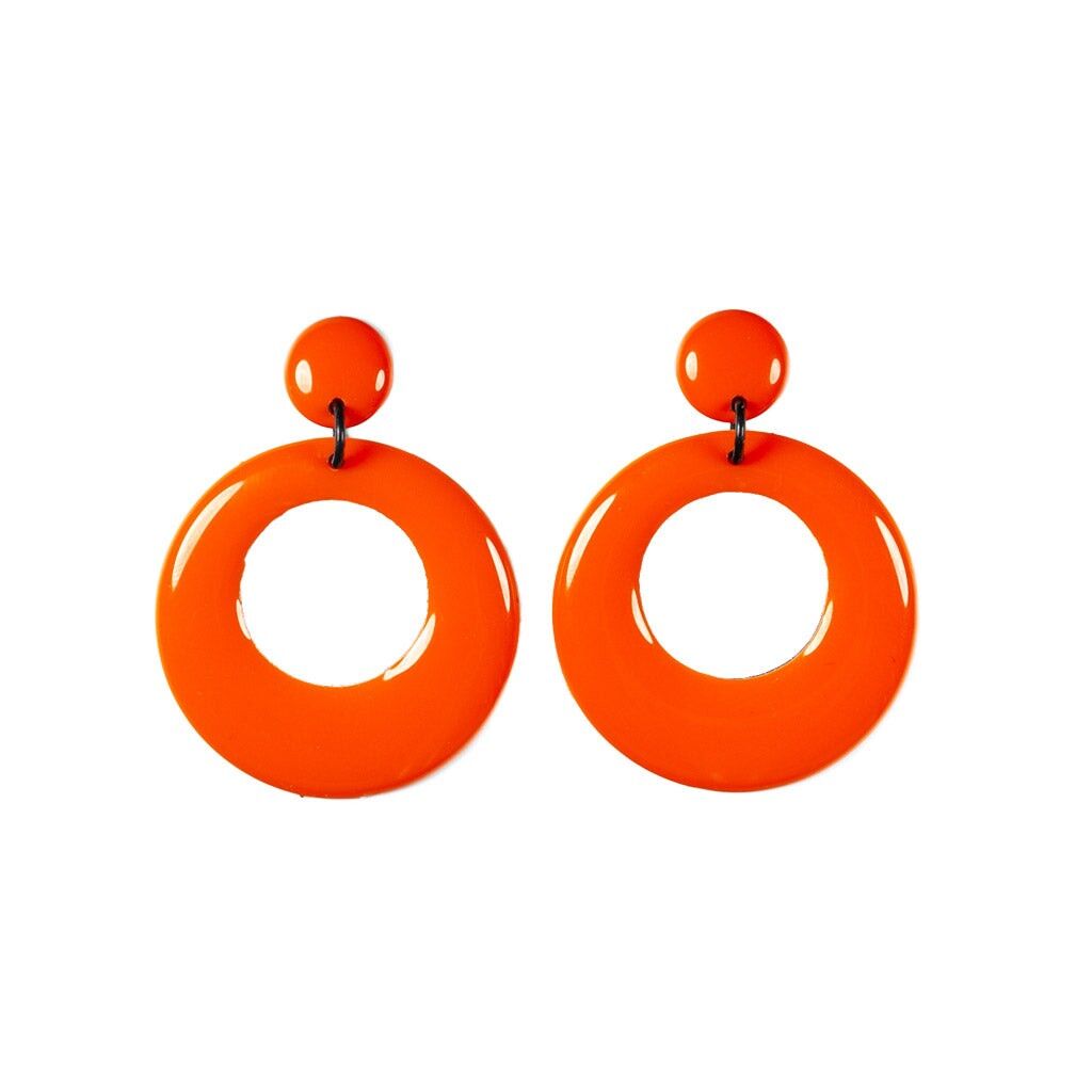 Orange Hoop Earrings
