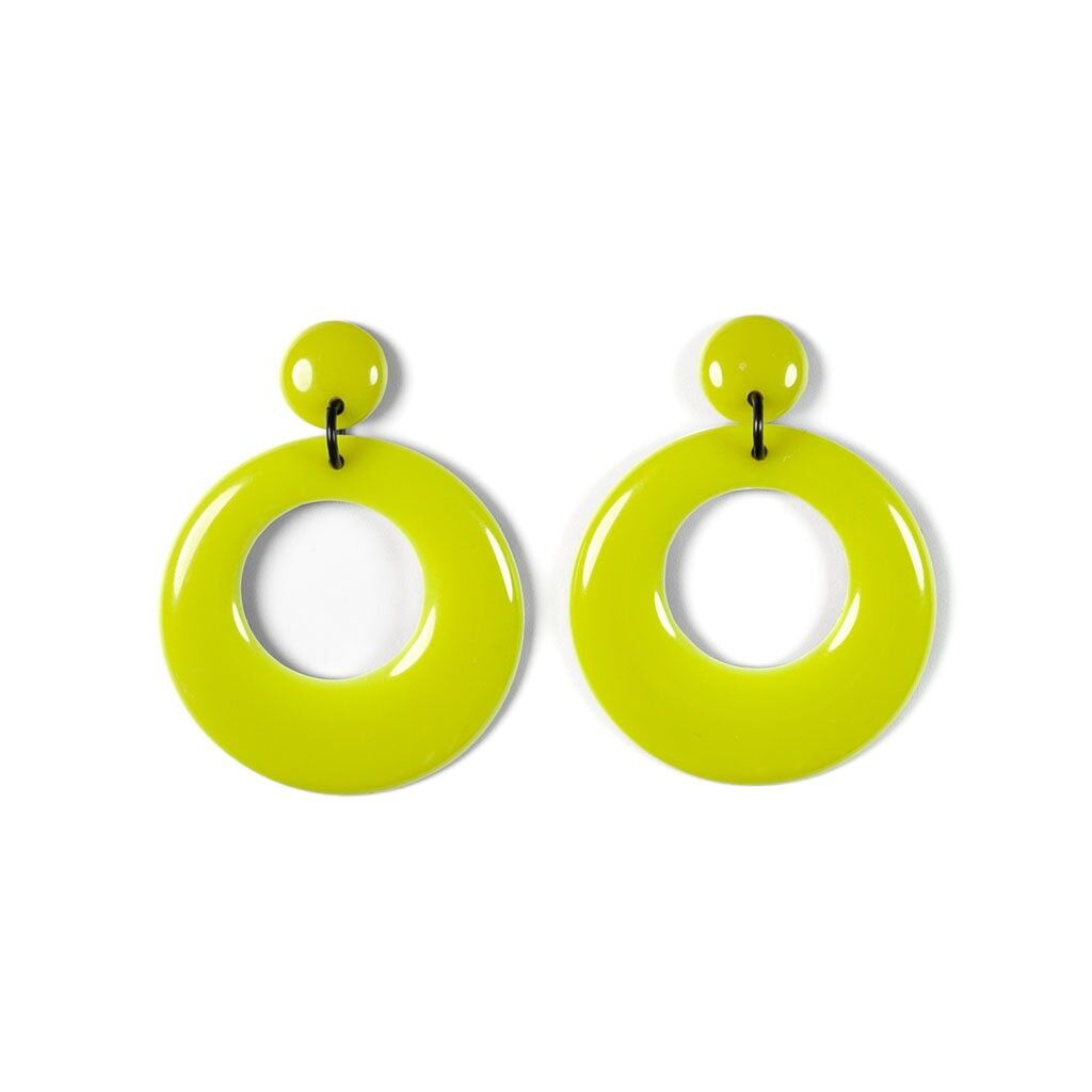 Creole earrings - light green
