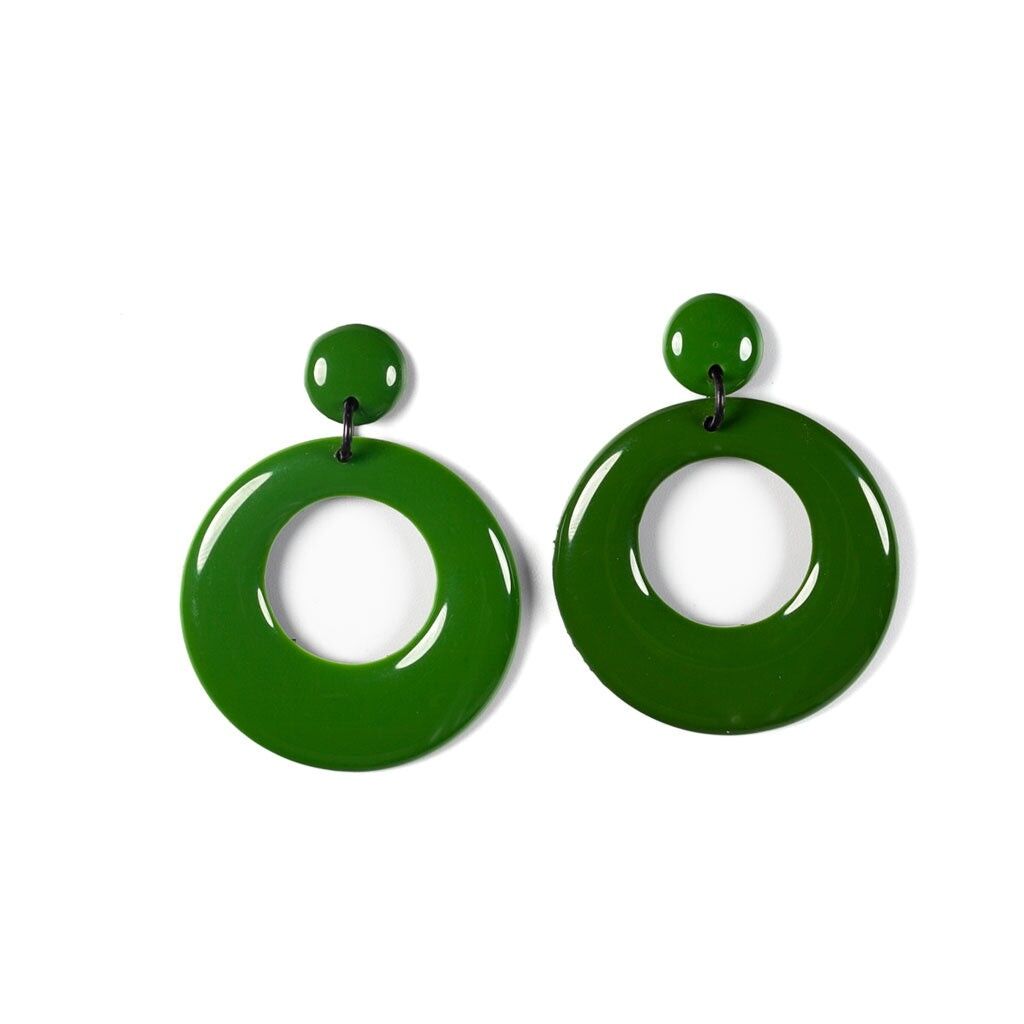 Creole Earrings - Fir Green