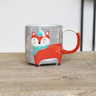 Tasse à café animal mignon édition hiver renard