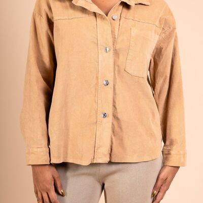 Chemise velours coton avec poche PV2523