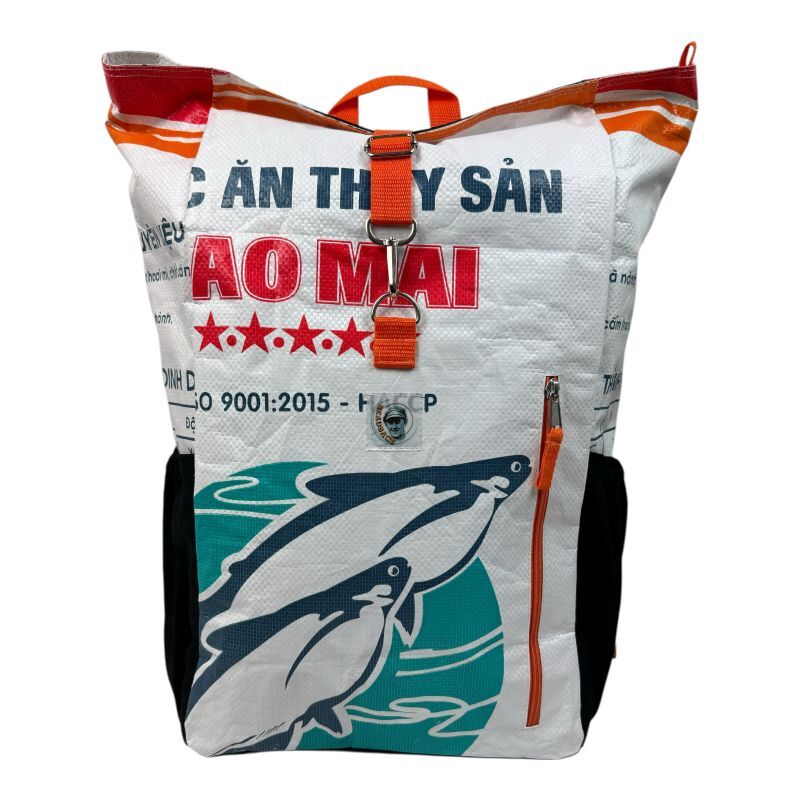 Beadbags Adventure Backpack made from recycled rice sack Ri100 white