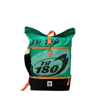 Beadbags sports backpack made from recycled rice sack Ri102 green