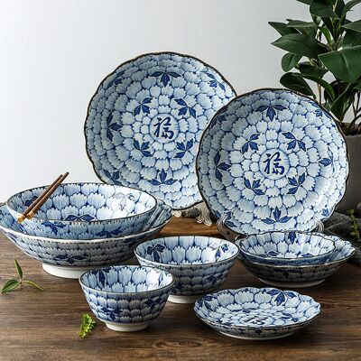 Peony flower patterned tableware