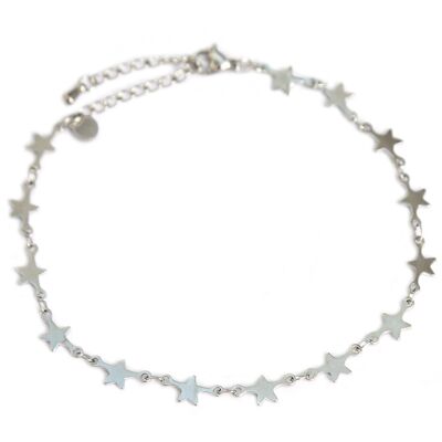 Cavigliera in argento con stelle