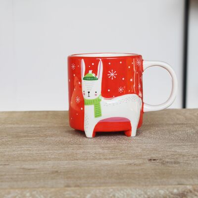 Tazza da caffè con simpatico animale, edizione invernale, coniglio