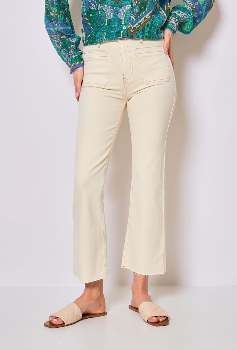 Jean évasé à taille haute