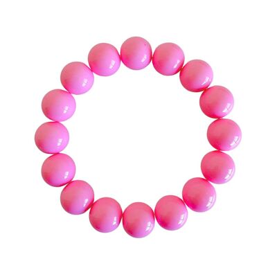 Bracelet de perles audacieuses | Rose bonbon - 14 mm