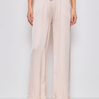 Pantaloni larghi con elastico in vita