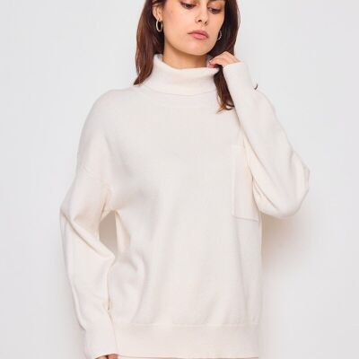Pull à col montant avec poches