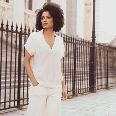 Pull en maille avec col en V