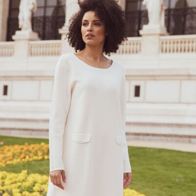 Robe tricotée chic à manches longues