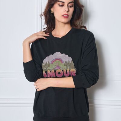 Long Sleeve Printed Sweatshirt