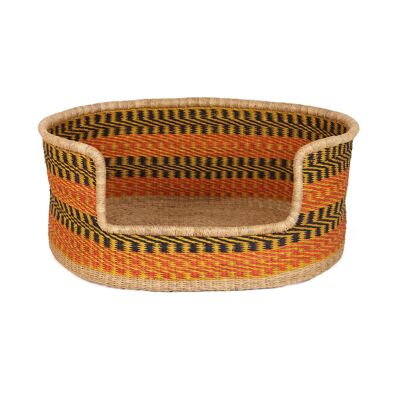DUCIE : Grand panier pour chien orange, jaune et noir
