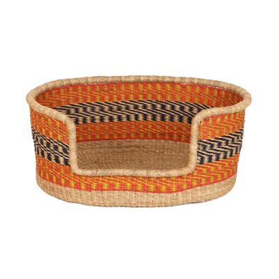 CHIRA : Petit panier pour chien orange, jaune et noir