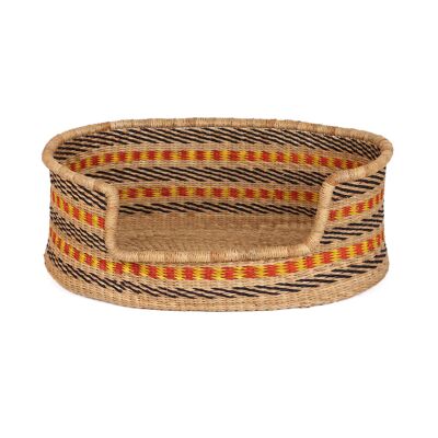 FRA : Petit panier pour chien jaune, orange et noir