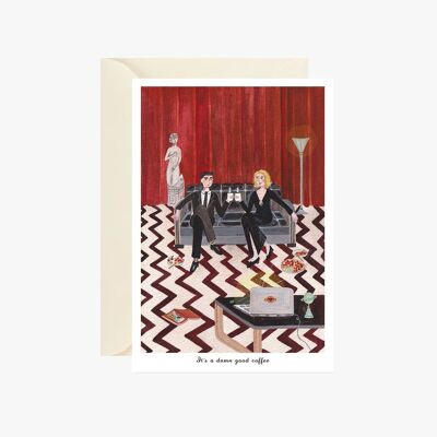 Twin Peaks illustration postcard