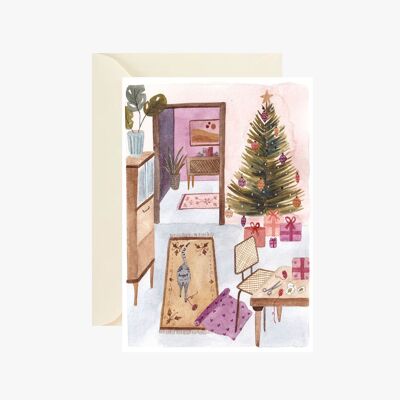 carte postale sapin de noël