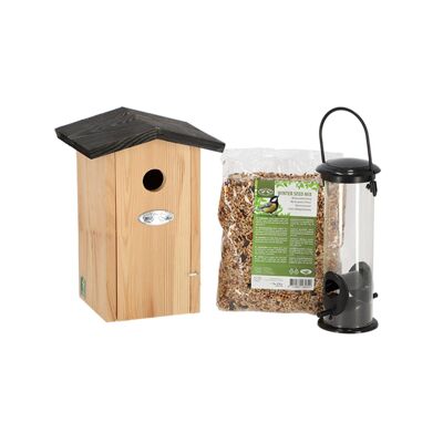 Blue Tit Package - Birdhouse and Bird Food - Garden Accessories
