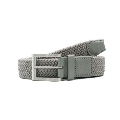 Ceinture tissée élastique recyclée unie grise
