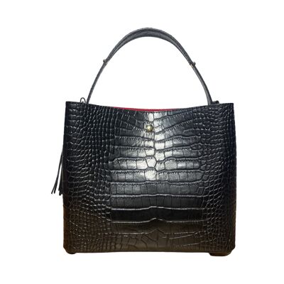 BOLSO LISE DE PIEL DE COCODRILO