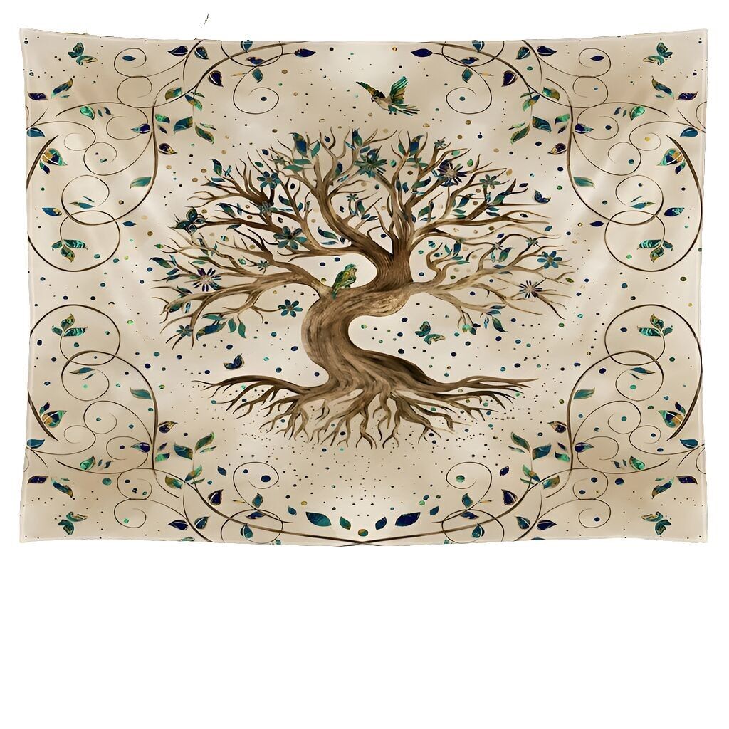 Natural Elegance: Tree and Leaves Wall Hanging 75x100 cm
