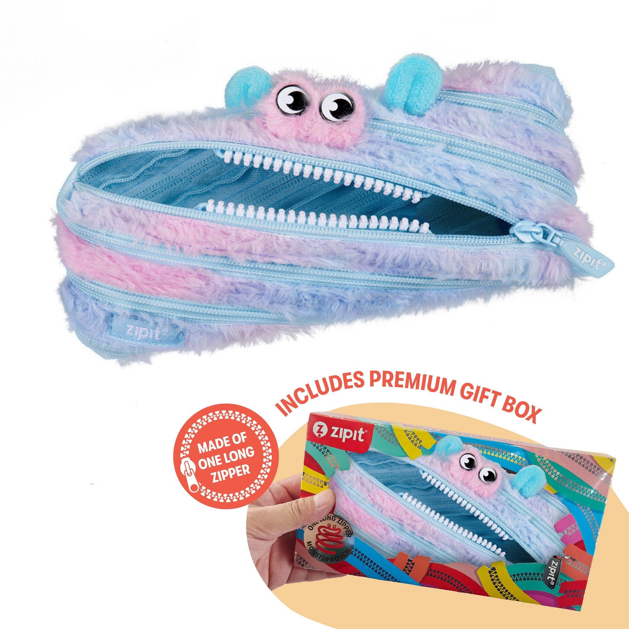 ZIPIT Furry Monster Beutel mit Geschenkbox, Blau & Pink