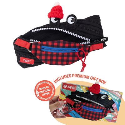 Bolsa Monstruo Doble ZIPIT con Caja de Regalo, Negra y Tartán