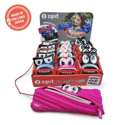 ZIPIT Cartoon Monster Pouch PDQ (15 Einheiten + Demo-Tasche)