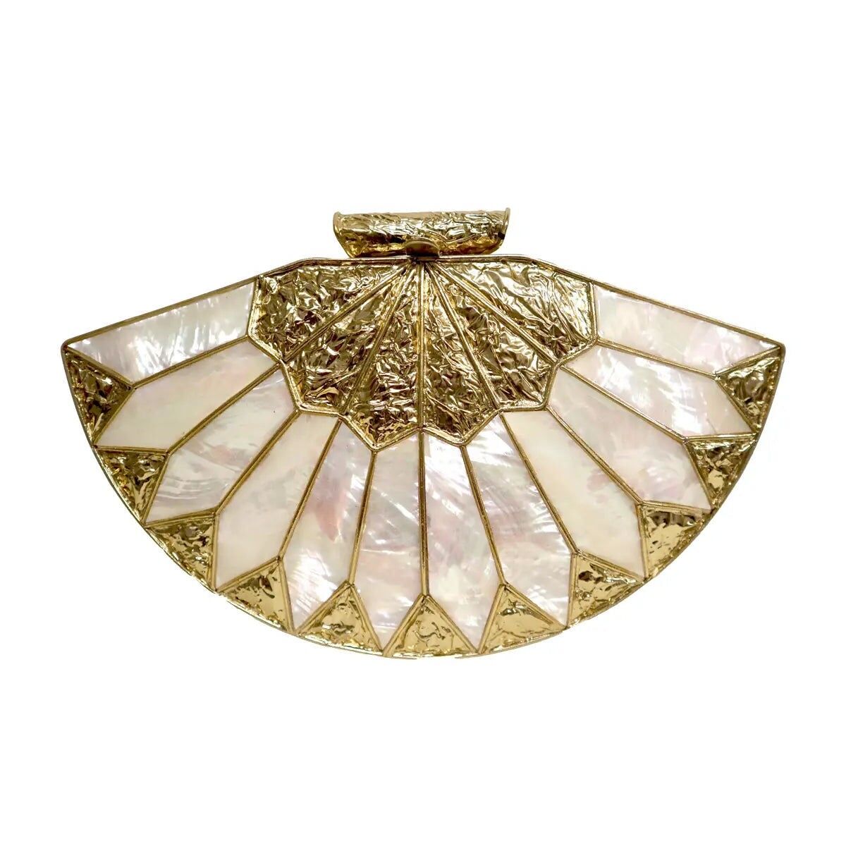 Pochette Deluxe Arcadia Fan in madreperla