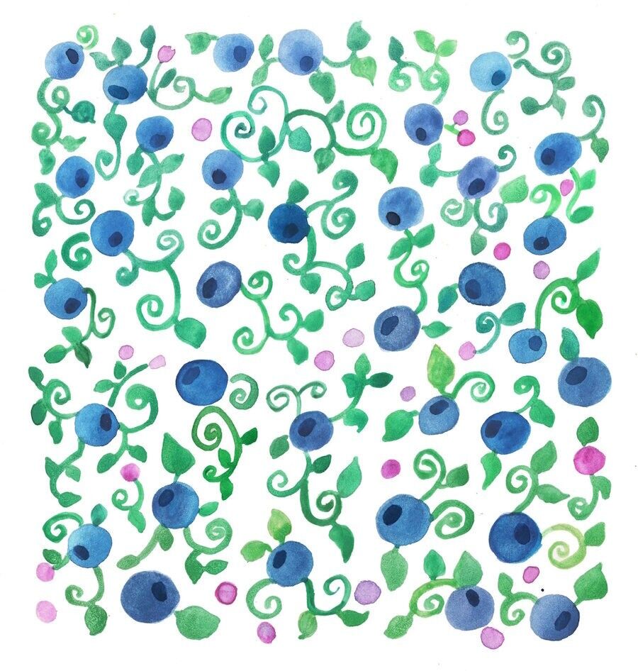 Lámina artística de arándanos - Decoración de pared