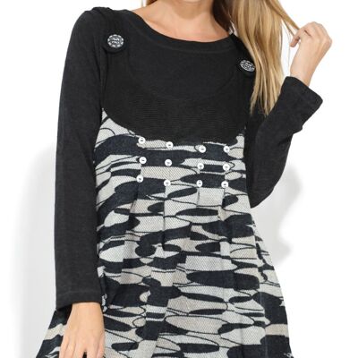 Plus Size Printed Sweater + Top Set (A032)