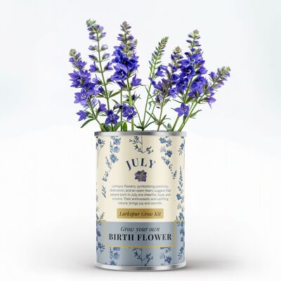 Fleur de naissance de juillet - Cadeau personnalisé à faire pousser soi-même