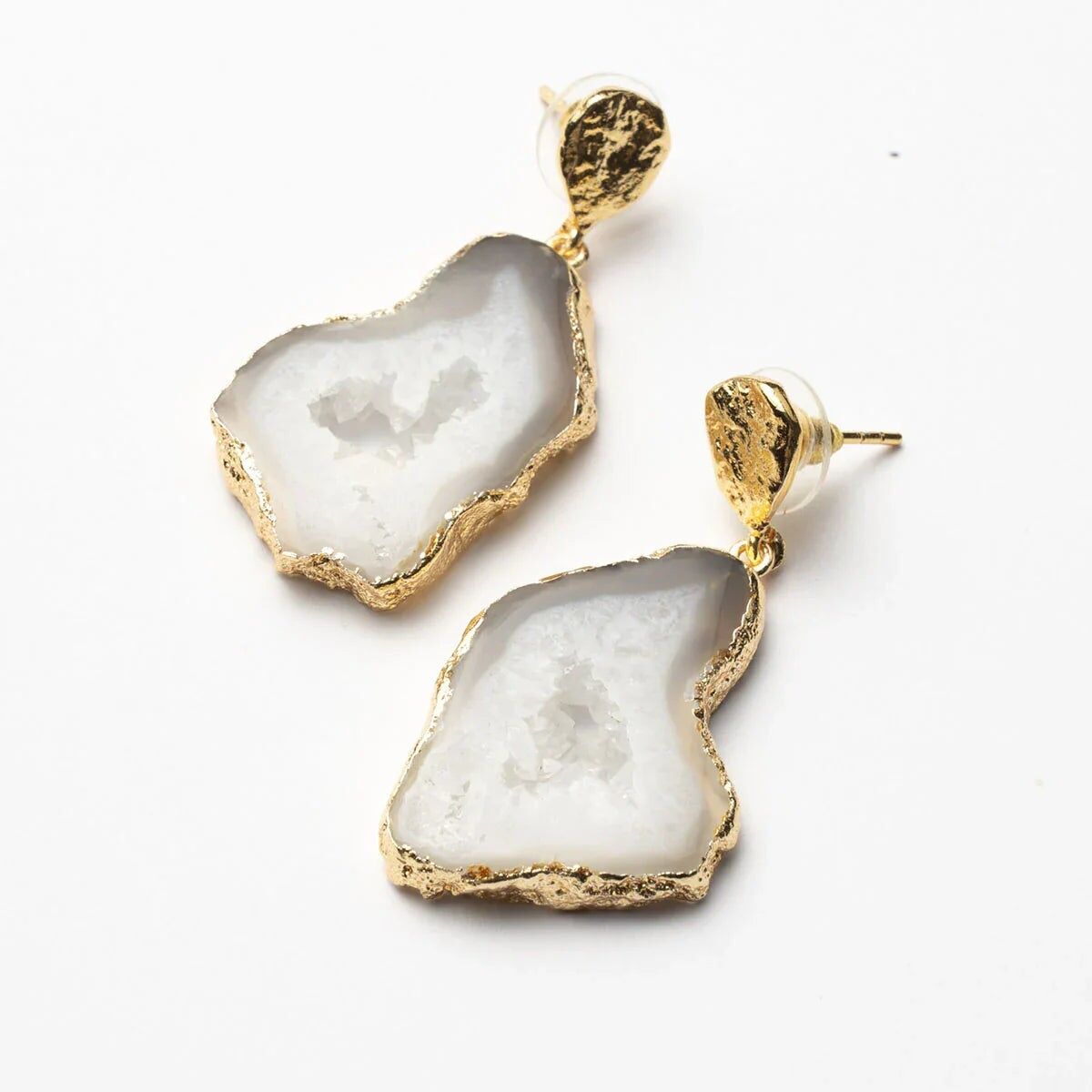 Weiße Geode Ohrringe 1