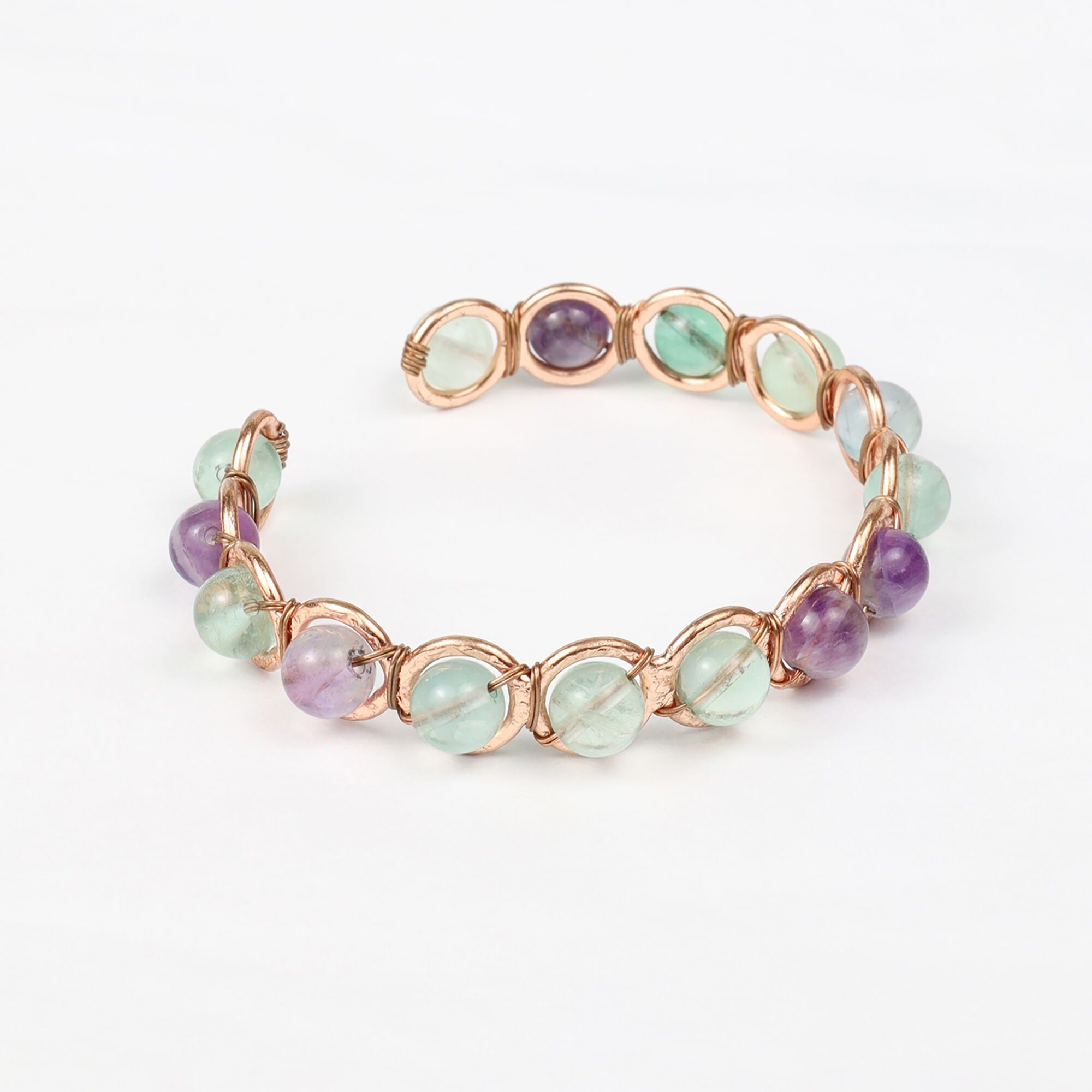 Bracciale in cristallo di rame e fluorite