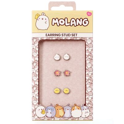 Set di orecchini a bottone Molang e Piu Piu