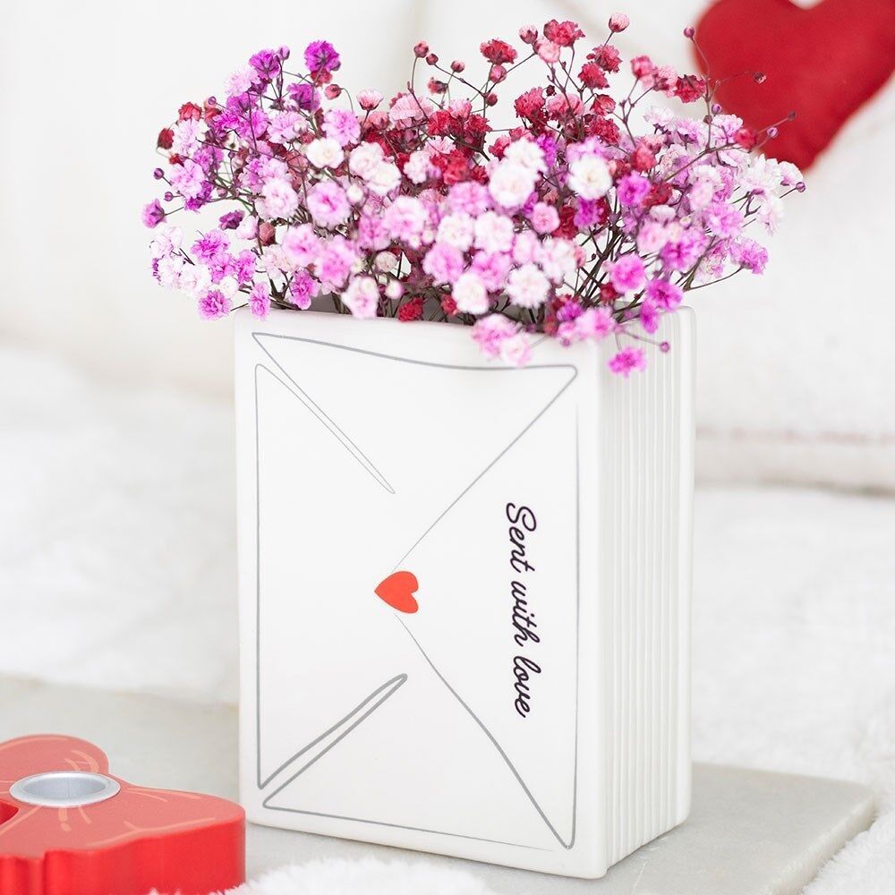Liebesbrief Valentinstag Blumenvase
