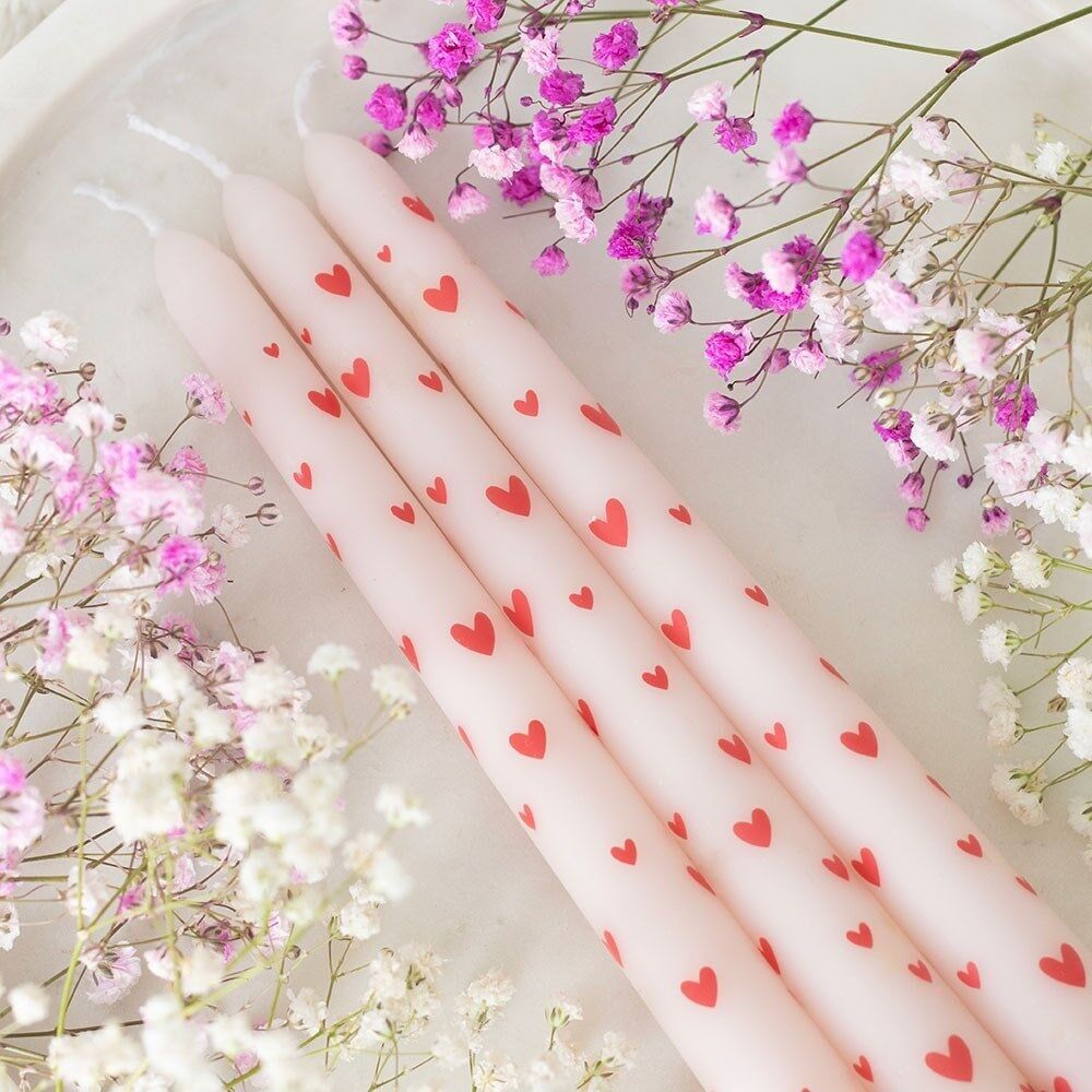 3er-Set Liebesherz-Stabkerzen