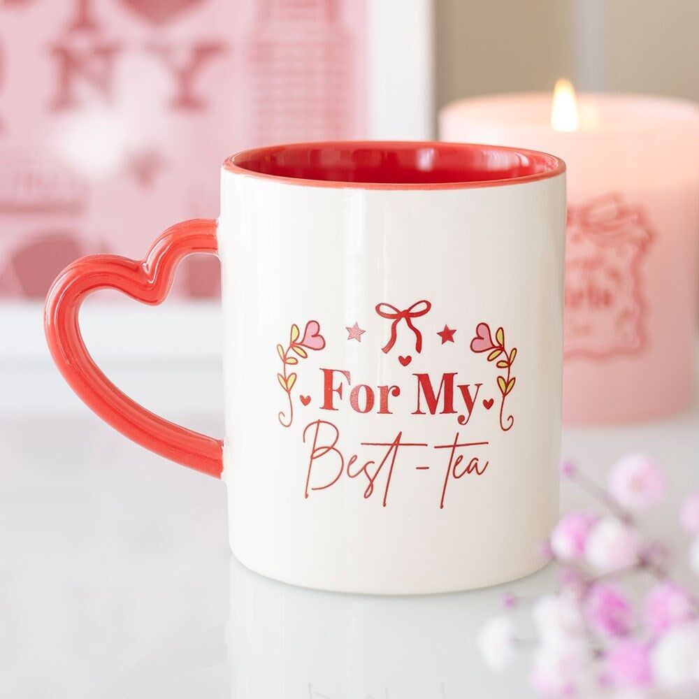For My Best-Tea Mug with Heart Handle