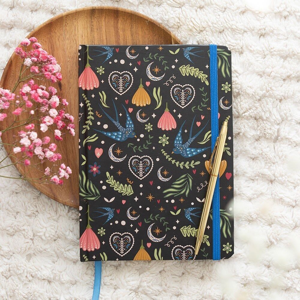 Quaderno A5 con stampa Midnight Bloom