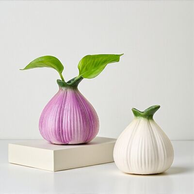Vase en céramique en forme d'oignon | Pot de fleurs hydroponique créatif