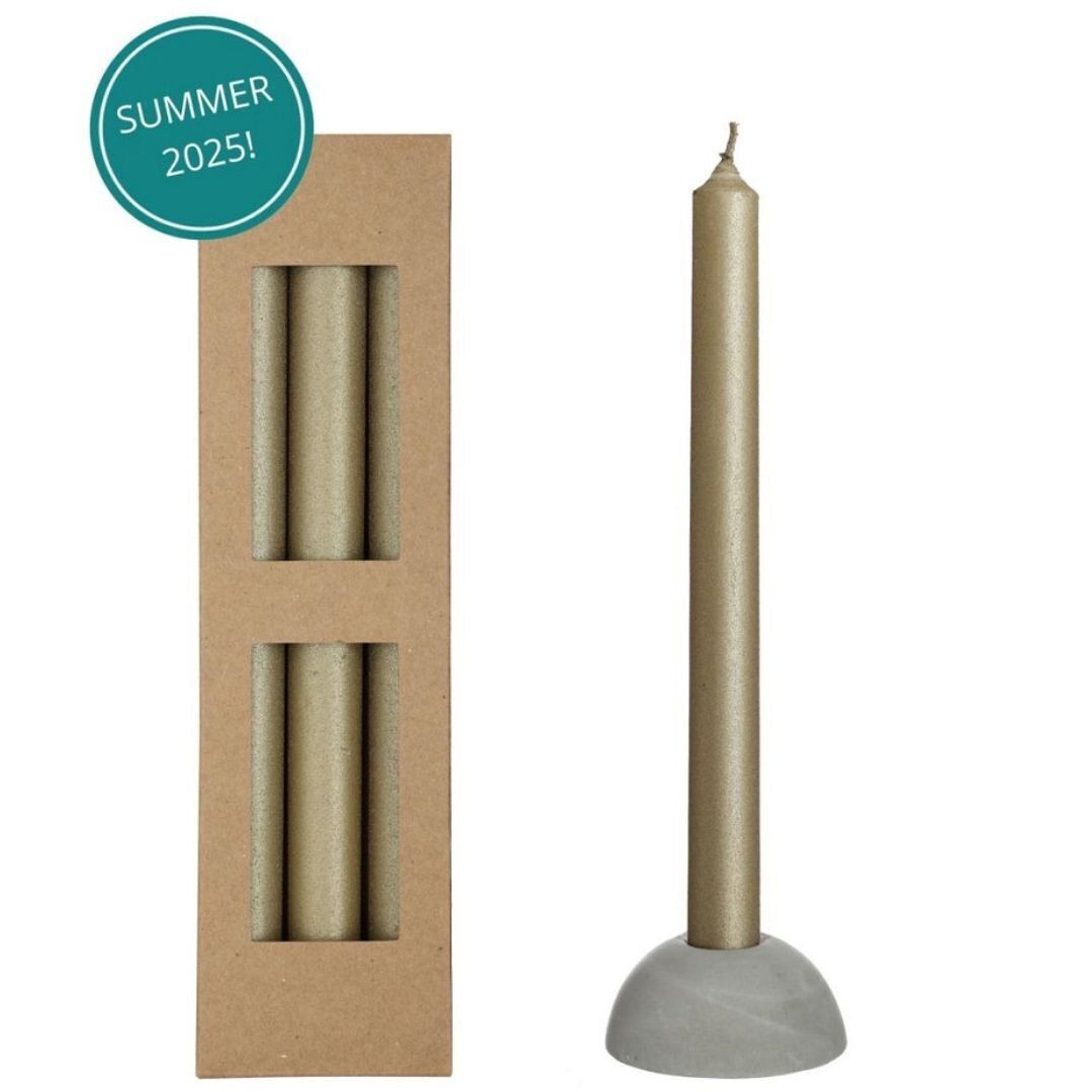 Candela da cena Bliss Ø2,2 h.Set 3 in oro da 25 cm