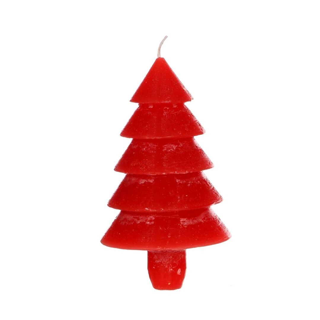 Candela ad albero h.12 Ø7 cm rosso